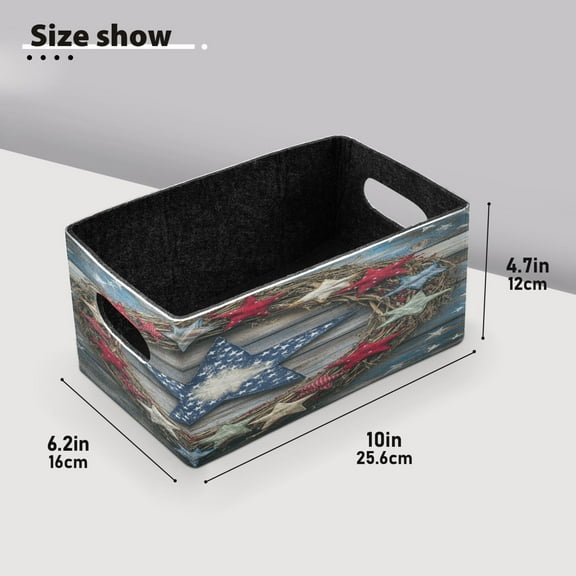 BZSMCE Shelf Baskets Design Stars Pattern Pattern Storage Cube Bins 10.1*6.3*4.7in Set of 2