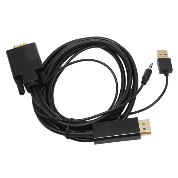 Câble Adaptateur Vidéo, Connecteur VGA vers DP Câble Convertisseur Vidéo VG Ato DP Cordon Convertisseur Robuste et Résistant