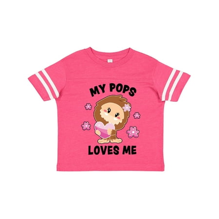 

Inktastic My Pops Loves Me with Bigfoot Gift Toddler Toddler Girl T-Shirt