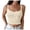 White, variant on Womens Sleeveless Cropped Rib Knit Seamless Sweetheart Neckline Going Out Tank Tops Band Top