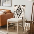 thumbnail image 6 of Boho Black Brown Chair Back Covers, Removable Chair Covers for Dining Chairs Set of 6, Washable Chairs Slipcovers Back Seat Protector for Wedding Party 19"x20", 6 of 9