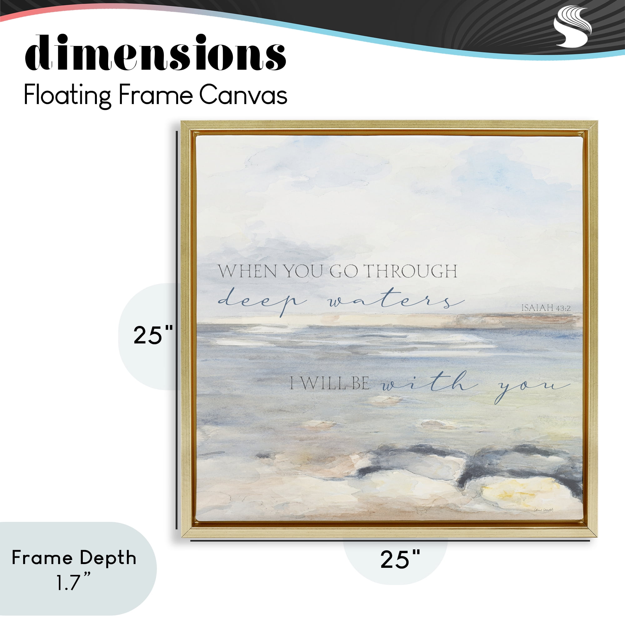 Stupell Industries Deep Waters with You Gold Framed Floater Canvas Wall Art, design by Lanie Loreth