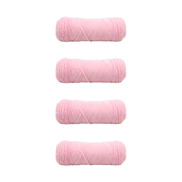 Cateissary 4 uds/400g/bola Chenille hilo de terciopelo dorado hilo tejido a mano bufanda cálida línea hilo de ganchillo tejido a mano Tela de costura y artesanía rosado