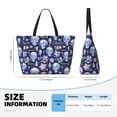 thumbnail image 2 of Yiaed crystal cool Skull flower Print Large Capacity Beach Travel Bag - Waterproof Zipper Vacation Tote for Sandproof Storage, and Camping, 2 of 5
