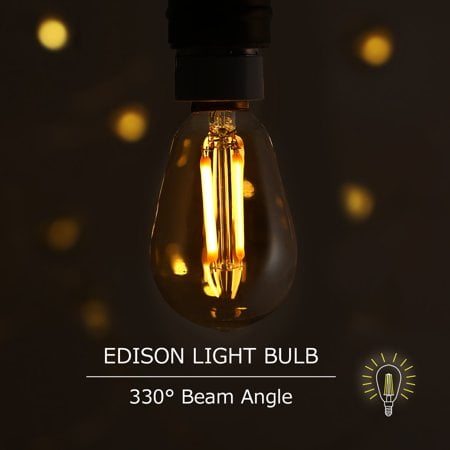 Vintage Edison Light Bulb Dimmable Filament 2700k 430 Lumens E12 Energy Saving 360 Degree Beam 4w = 40w Incandescent Soft White Light LED Candelabra Bulb by Lumin Brite 3pk Clear Glass Flame Tip Vintage Edison Light Bulb Dimmable Filament 2700k 430 Lumens E12 Energy Saving 360 Degree Beam 4w = 40w Incandescent Soft White Light LED Candelabra Bulb by Lumin Brite 3pk Clear Glass Flame Tip