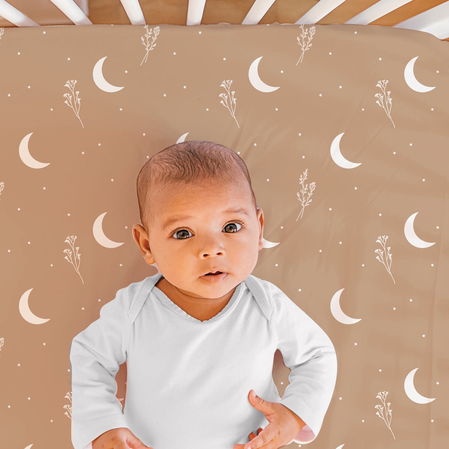 The Peanutshell Crib Bedding Set for Baby Boys or Baby Girls, Boho Celestial, 3 Pieces