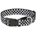 thumbnail image 1 of buckle-down checker weathered black white martingale dog collar, 1 of 1