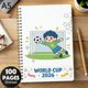 thumbnail image 4 of Cuaderno espiral con diseño deportivo, libreta de notas para estudiantes, cuaderno escolar con estampado de fútbol, 4 of 5