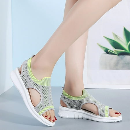 

Women Open Toe Breathable Comfort Hollow Out Casual Wedges Mesh Shoes Sandals