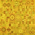 thumbnail image 1 of Ahgly Company Machine Washable Indoor Square Southwestern Yellow Country Area Rugs, 6' Square, 1 of 4