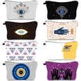 thumbnail image 2 of Bolsa de maquillaje antisalpicaduras, bolsa de almacenamiento de viaje Evil Eye, bolso de mano portátil, bolsa de lavado para mujeres, 2 of 5