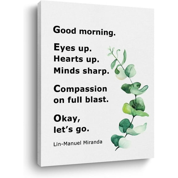 Inspirational Quotes Wall Decor Canvas Wall Art Framed Spiritual Decor Watercolor Eucalyptus Leaves Pictures Wall Decor Poster for Home Office Kitchen Bedroom Playroom Prints for family and friends