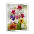 thumbnail image 2 of Designart 'Vibrant Purple Red and Yellow Wildflowers' Traditional Framed Art Print, 2 of 4