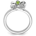 thumbnail image 2 of Solid Sterling Silver Stackable Expressions Polished Peridot Flower Ring - Ring Size 7.0, 2 of 8