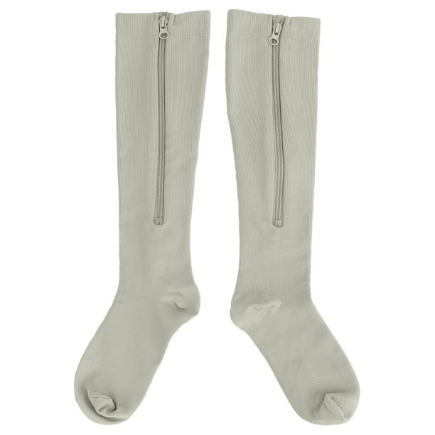 Calcetines de compresión con cremallera cerrada, 1 par de calcetines de compresión con cremallera cerrada de 15 a 20 mmHg Calcetines de compresión con cremallera para mujeres Los mejores materiales Jadeshay A