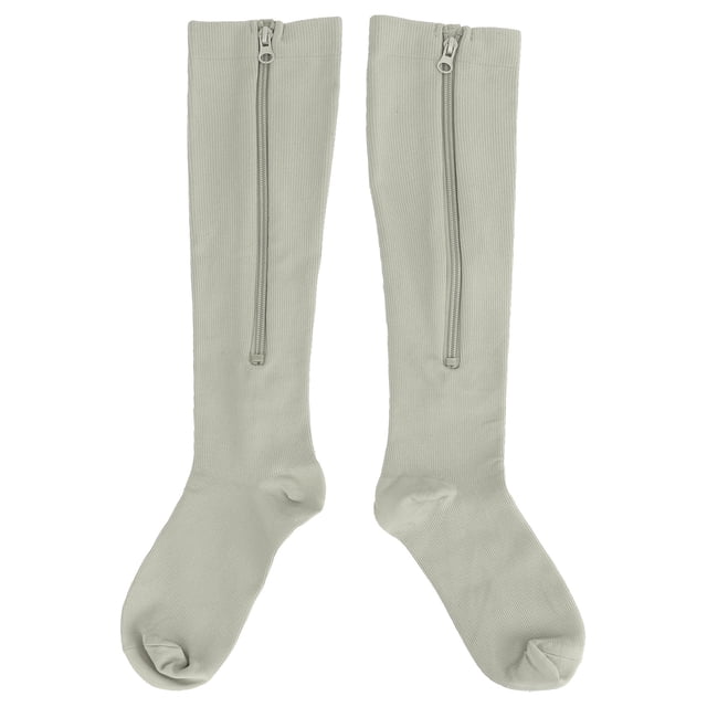 Calcetines de compresión con cremallera cerrada, 1 par de calcetines de compresión con cremallera cerrada de 15 a 20 mmHg Calcetines de compresión con cremallera para mujeres Los mejores materiales Jadeshay A