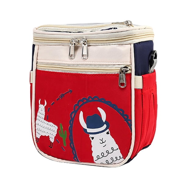 Organizador de cochecito de bebé, bolsa aislante multibolsillos para artículos de bebé, mamás trabajadoras rojo
