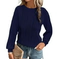 thumbnail image 2 of Dagugfen Blouses pour Femmes Habillées Décontractées Texturées Manches Longues Col Rond Ample Vêtements de Travail Décontractés Automne, 2 of 5