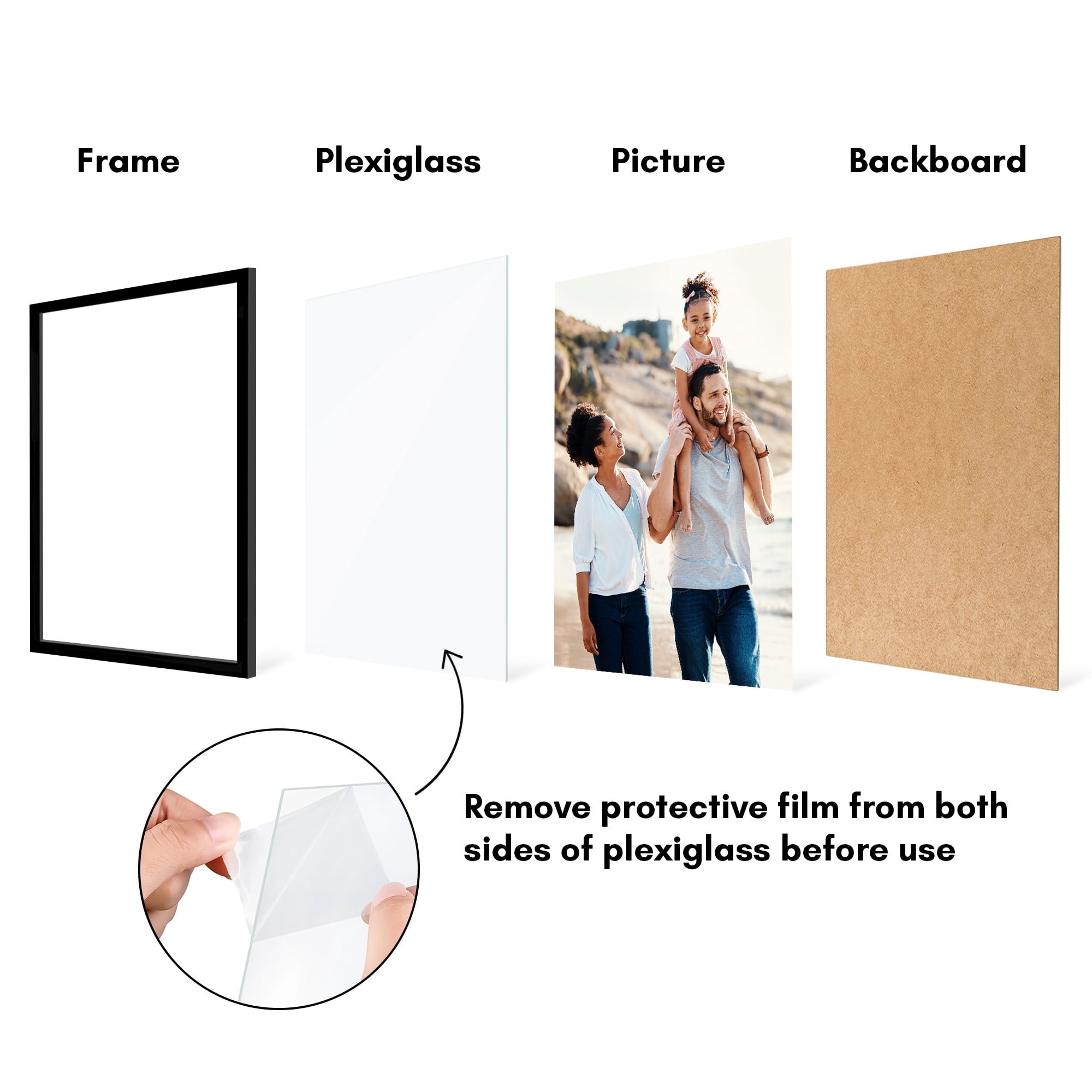 Americanflat 18x24 Poster Frame with Polished Plexiglass 5 Pack Galleria Collection Frames Wall - Black