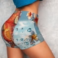 thumbnail image 4 of Lsque Refreshing Citrus Splash Pattern High Waisted Biker Shorts for Women-Tummy Control Fitness Athletic Workout Running Yoga Gym Shorts,Moisture-Wicking-Medium, 4 of 9
