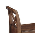 thumbnail image 3 of Benjara Hinged Seat Storage Wooden Accent Bench with X Braces, Brown, 3 of 5