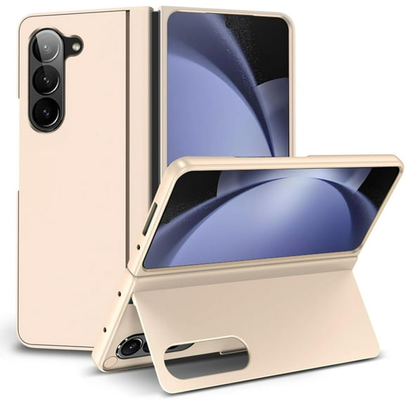 for Samsung Galaxy Z Fold 5 Case [Hidden Magnetic Kickstand], Z Fold 5 5g Kickstand Phone Case Slim Hard PC Bumper Shockproof Support Wireless Charging Z Fold5 5g Stand Case Pink