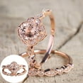 thumbnail image 1 of Clearance Rings for Women Fashion Rose Gold Natural 2.8CT Square Diamond Ring Set, 1 of 5
