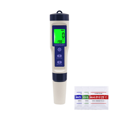 GJX 5-in-1 TDS Meter with Backlight Display,Digital PH Meter for Aquarium and Sea Water,Comprehensive Water Testing Kits for Drinking Water