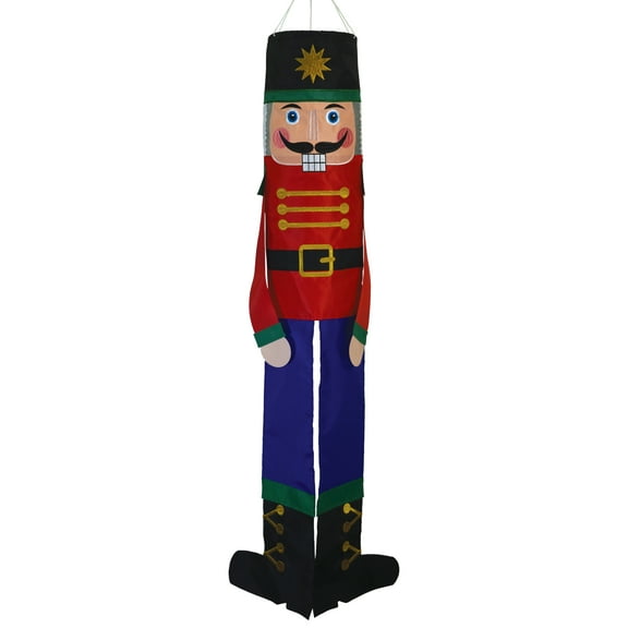 In the Breeze 5061 — Nutcracker 40 Inch Breeze Buddy Windsock - Hanging Christmas Decoration - Outdoor Holiday Décor