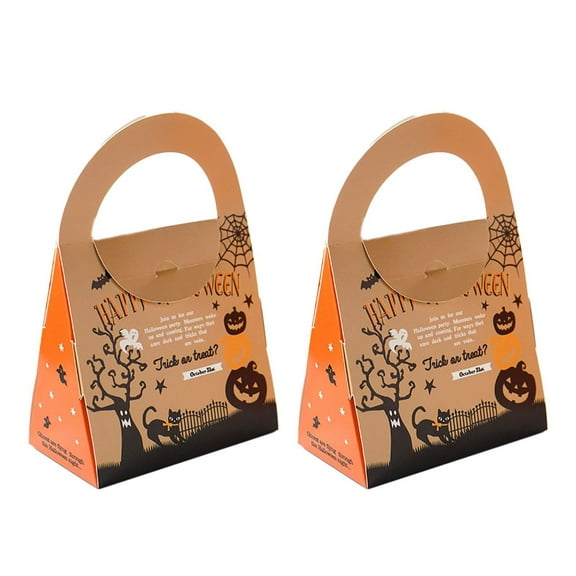 MOPOOR Halloween Candy Bags,Halloween Paper Bags Trick Or Halloween Sweet Goodie Bags Halloween Cookie Boxes Halloween Party Gift Bags, for Snack Sacks Candy, Popcorn, Gifts, Cookies