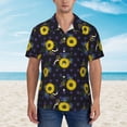 thumbnail image 4 of Balery Sunflowers Print Men's Hawaiian Shirts Short Sleeve Beach Shirt Relaxed Fit Vacation Button Down Shirts-3X-Large, 4 of 9