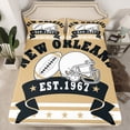 thumbnail image 2 of Football City Sheet Set Football Lovers Sports Game Bed Sheets Set, Rugby Sports Decor Sheets, American Football Cool Sports Bedding Set Queen With 2 Pillowcases (New Orleans), 2 of 6