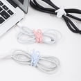 thumbnail image 4 of RBCKVXZ 6 Pcs Silicone Cable Straps Elasticity Cord Organizer for Bundling Earphone, Phone Charger, Computer Cords, Reusable Cable Ties Wired Organizer in Home, Office, Kitchen, School (Pink), 4 of 5