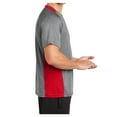thumbnail image 3 of Yellow Rooster Men's Heather Colorblock Contender Polyester Tee Vintage Heather/ True Red XL, 3 of 8
