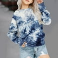 thumbnail image 2 of Odeerbi 1-12Y Kids Girls Tie-dye Sweatshirt Oversized Crewneck Sweatshirt Fashion Long Sleeve Pullover Tops Baby Clothes Light Blue, 2 of 5