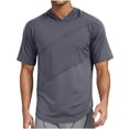 thumbnail image 2 of Styesk T Shirts for Man Fashionable Men's Solid Color Casual Hooded Short Sleeved Drying, 2 of 5