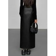 thumbnail image 3 of PRETTYGARDEN Womens Faux Leather Skirt Fall Bodycon High Waisted Slit Dressy Casual Winter Maxi Long Pencil Skirts, 3 of 9