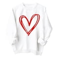 thumbnail image 4 of GiLiling Girls Preppy Heart Sweatshirt, Cute Oversized Pullover, Kids Valentine's Day Graphic Crewneck Athletic Sweater with Pocket (White, 3-4 Years), 4 of 5