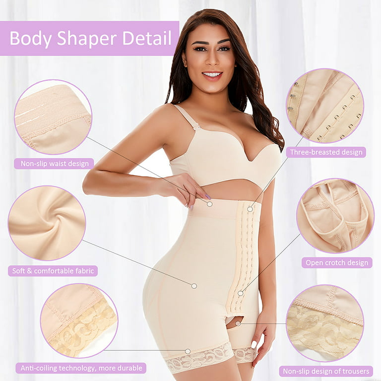 Fajas Colombianas Shapewear for Women High Waist Tummy Control Panties Hip  Enhancer Waist Trainer Body Shaper with Hook Zipper Closure 