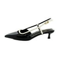 thumbnail image 2 of Sam Edelman Women's Toni Slingback Kitten Heels Black/Alpine Ivory 7M, 2 of 8