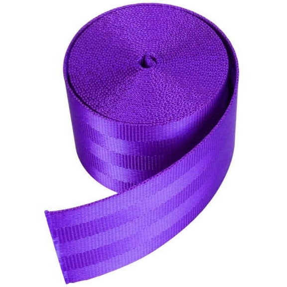 MTP 2" x 5 Yards Seat-Belt Purple Polyester Webbing Strap Repair 3 Panel 2500 lbs Heavy Duty Backpack