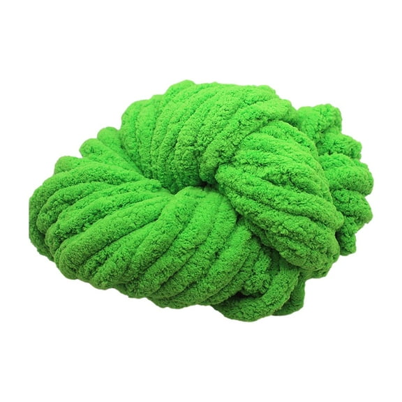 Wxqbjtam Chunky Chenille Yarn Acrylic Fibers Giant Soft Yarn Jumbo Bulky Yarn for Cushion Green