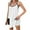 AC-White, variant on Womens Tennis Athletic Dress Summer Sleeveless Spaghetti Straps Mini Romper Dress with Built in Shorts Vacation Beach Outfits White S