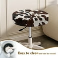 thumbnail image 4 of Chririnla Soft & Elastic Fabric Vanity Stool Cover for Bar Kitchen, Washable Dust Protective Round Stool Covers, Cow Print Pattern, 4 of 6
