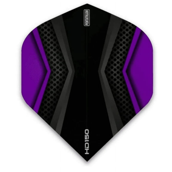 3 Sets (9 Flights) Pentathlon HD150 Purple/Black Ex-Tough Dart Flights - 150 Micron
