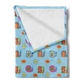 thumbnail image 2 of Animal Art Soft Flannel Fleece Blanket, Snails with Ethnic Pattern Ornamental Shells and Abstract Shapes, Cozy Plush for Indoor and Outdoor Use, 50" x 70", Pale Blue and Multicolor, by Ambesonne, 2 of 5
