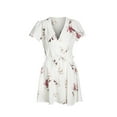 thumbnail image 3 of Robe d'Été Bohème pour Femmes, Robe de Plage Décontractée, Cocktail, Manches Courtes, Robe Florale Élégante, Col en V, Harajuku, 3 of 3