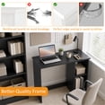thumbnail image 4 of 31.5 " Modern Home Office Desk with 2 Compartments, Wood Computer desk for Small Space,Black, 4 of 8