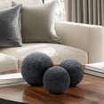 thumbnail image 4 of Spherical Orbs for Home and Bathroom Counter Decor - Modern Living Room, Shelf, and Coffee Table Accents - Textured Ceramic Orbs for Kitchen Counter and Mantel - Set of 3, 6", 5", 4", Black, 4 of 12