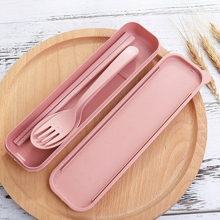 

Kitchen 2PC Portable Cutlery Outdoor Travel Picnics Spoon Chopstick Fork Tableware Set Kitchenware Tableware